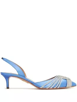 Aquazzura туфли-лодочки Gatsby 50 мм с открытой пяткой, синий