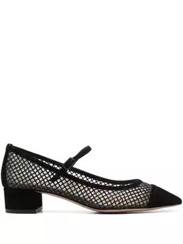 Aquazzura туфли-лодочки с сетчатым дизайном 35 мм, черный