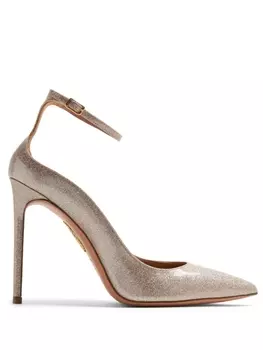 Aquazzura туфли Love Affair 105 с блестками, золотистый