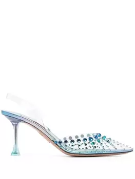 Aquazzura туфли Starburst 75 с ремешком на пятке, синий