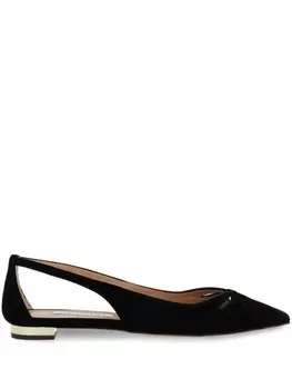 Aquazzura вырезать детализированные балетки, черный