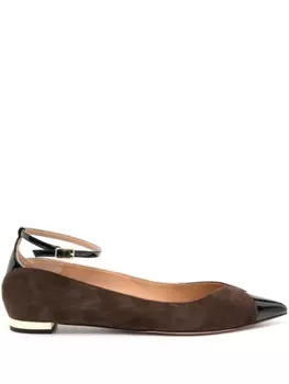 Aquazzura замшевые балетки Pinot, коричневый
