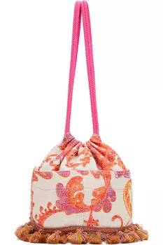 Арабесковая льняная сумка через плечо с кисточками Anna Sui, мультиколор
