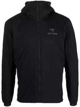 Arc'teryx куртка Atom Hoody с капюшоном и вышитым логотипом, черный