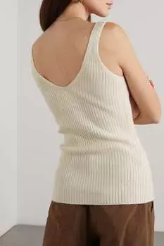 ARCH4 Новая майка Apple Ford в рубчик из смеси шелка и кашемира, кремовый