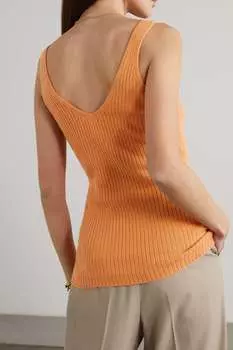 ARCH4 Новая майка Apple Ford в рубчик из смеси шелка и кашемира, апельсин