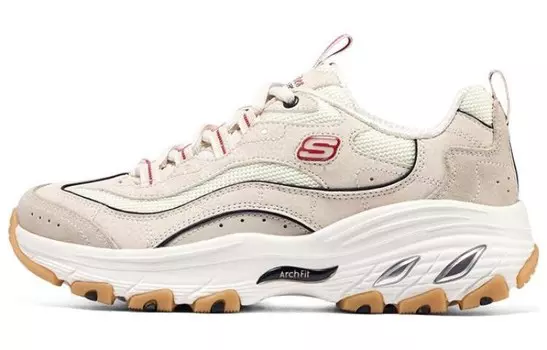 ARCH FIT D"LITES Кроссовки женские низкие белые/коричневые Skechers