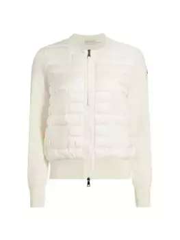 Archivio Classico Шерстяной кардиган на молнии Moncler, белый