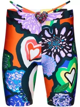 AREA декорированные облегающие шорты, оранжевый