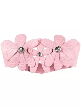 AREA кожаный топ-бандо Mussel Flower, розовый