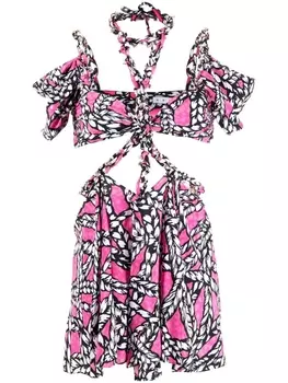 AREA платье мини с принтом, розовый