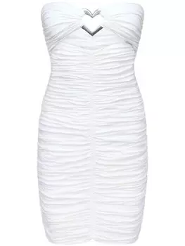 AREA платье мини со сборками, белый