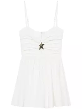 AREA поплиновое платье мини, белый