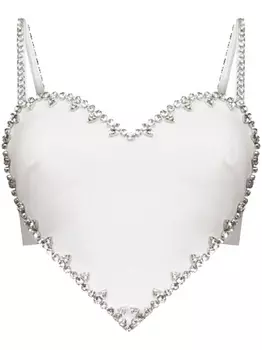 AREA топ с кристаллами, белый