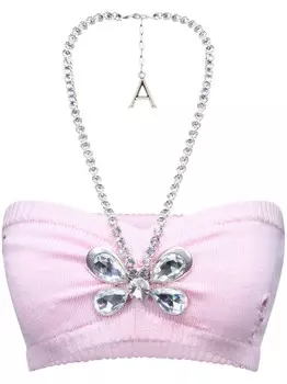AREA трикотажный топ-бандо Crystal Butterfly, розовый