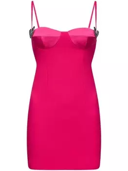 AREA твиловое платье мини с декором Heart, розовый