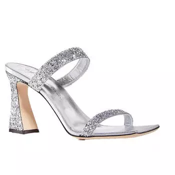 ARGENTO женские туфли с квадратным носком и двумя ремешками на блочном каблуке Giuseppe Zanotti, серебряный