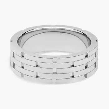 Архитектурное обручальное кольцо из 14-каратного белого золота (7,5 мм) Blue Nile