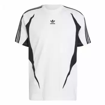 Архив Футболка с вышитым трилистником Adidas, белый/черный