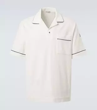 Архив хлопковая поло с велюровым ворсом Moncler, Silk White