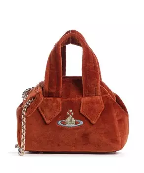 Архивная бархатная мини-сумка на ремне из бархатной ткани Vivienne Westwood, оранжевый