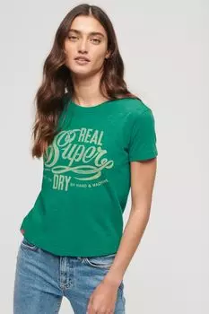 Архивная футболка с графикой и надписью Superdry, зеленый