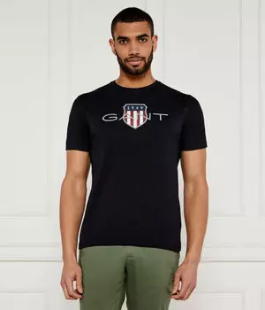 Архивная футболка с изображением щита Regular fit Gant, черный