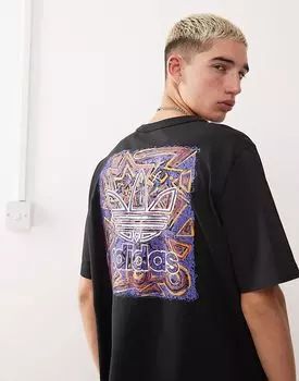 Архивная графическая футболка черного цвета adidas Originals
