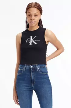 Архивная майка безрукавка с монологовым узором Calvin Klein Jeans, черный