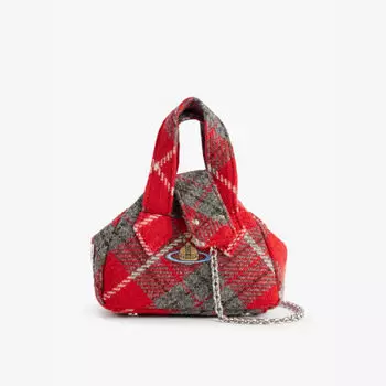 Архивная мини-сумка из шерсти в клетку Yasmine с ручкой сверху Vivienne Westwood, красный