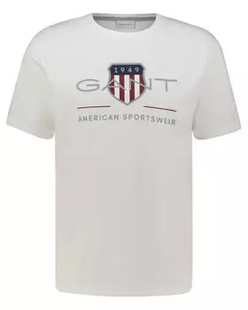 Архивный щит на футболке Gant, белый