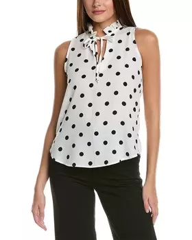 ARIELLA Блузка с завязками на воротнике, белый