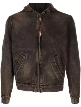 Aries джинсовая куртка с капюшоном и логотипом, оранжевый