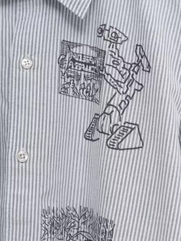 Aries полосатая хлопковая рубашка, синий