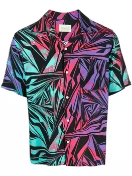 Aries рубашка с короткими рукавами и геометричным принтом, фиолетовый