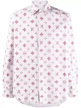 Aries рубашка с полосками и монограммой, белый