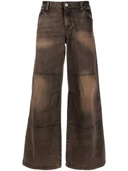 Aries широкие джинсы из вареного денима, оранжевый