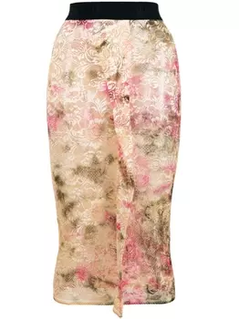 Aries юбка миди Lace Fin, нейтральный цвет