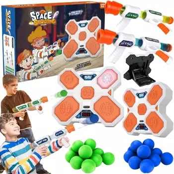 Аркадная игра Стрельба по мишеням Светодиодный щит Шарики + 2 игрушечных пистолета PRONICE GROUP