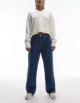 ARKET Shore свободные джинсы бойфренда с заниженной талией темно-синего цвета