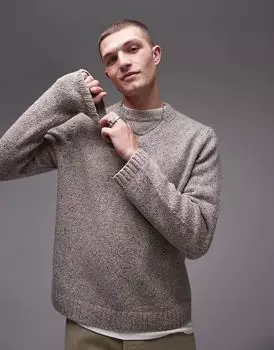 ARKET свободный фактурный свитер из смесовой шерсти бежевого цвета