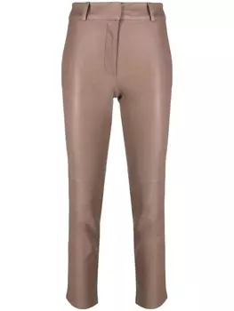 Arma кожаные брюки с завышенной талией, коричневый