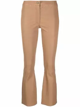 Arma расклешенные кожаные брюки, нейтральный цвет