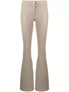 Arma расклешенные кожаные брюки, нейтральный цвет
