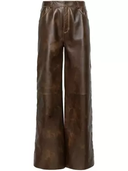 Arma широкие кожаные брюки Nisida, коричневый
