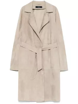 Arma замшевое пальто, серый