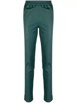 Arma зауженные кожаные брюки с эластичным поясом, зеленый