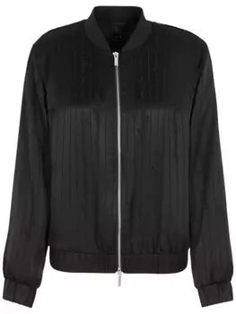 Armani Exchange атласный бомбер с логотипом, черный