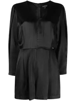 Armani Exchange атласный комбинезон с логотипом, черный