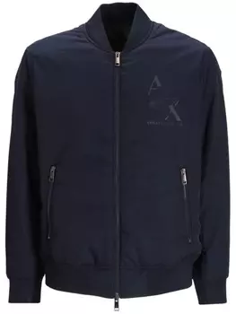 Armani Exchange бомбер с логотипом, синий